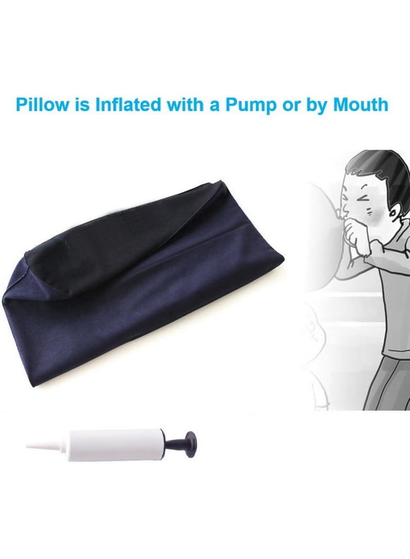 نفخ أسفينة وسادة ، أسفينة السرير وموقع الجسم ، وسادة السفر ، وسادة موقف الجسم ، التجمع السطحي للنوم السفر اليوغا (أزرق ، بدون مقبض) - Image 3